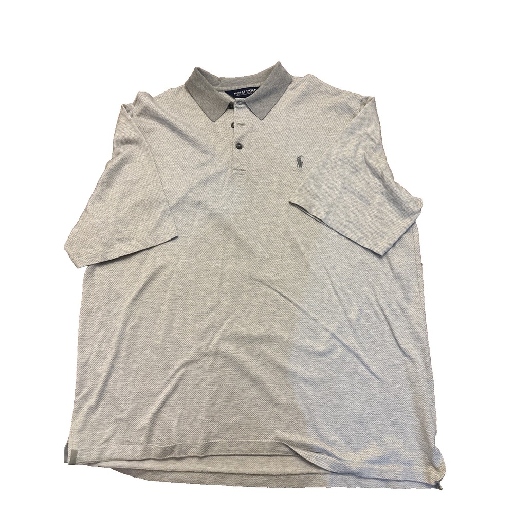 Polo Ralph Lauren Men's Short Sleeve Polo Shirt Size XL Gray & White Gray Pony
